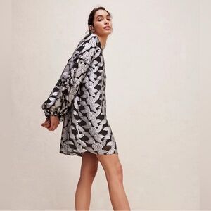 Free People x Jens Pirate Booty Rising Star Metallic Bubble Sleeve Dress Sz M